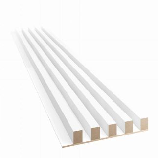 Lamela ścienna na białej płycie MDF biały mat