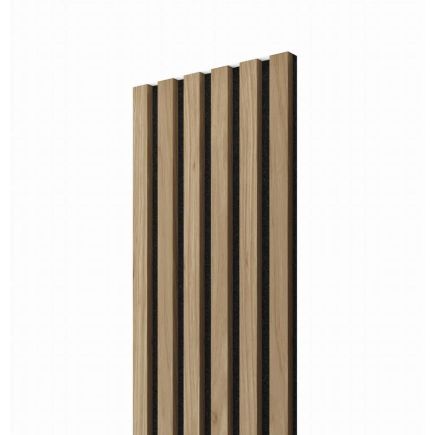 Lamela ścienna na czarym filcu - dąb natura lamel