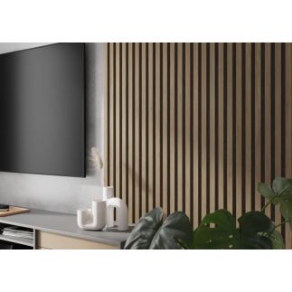 Lamela ścienna na czarnym filcu - dąb natura lamel