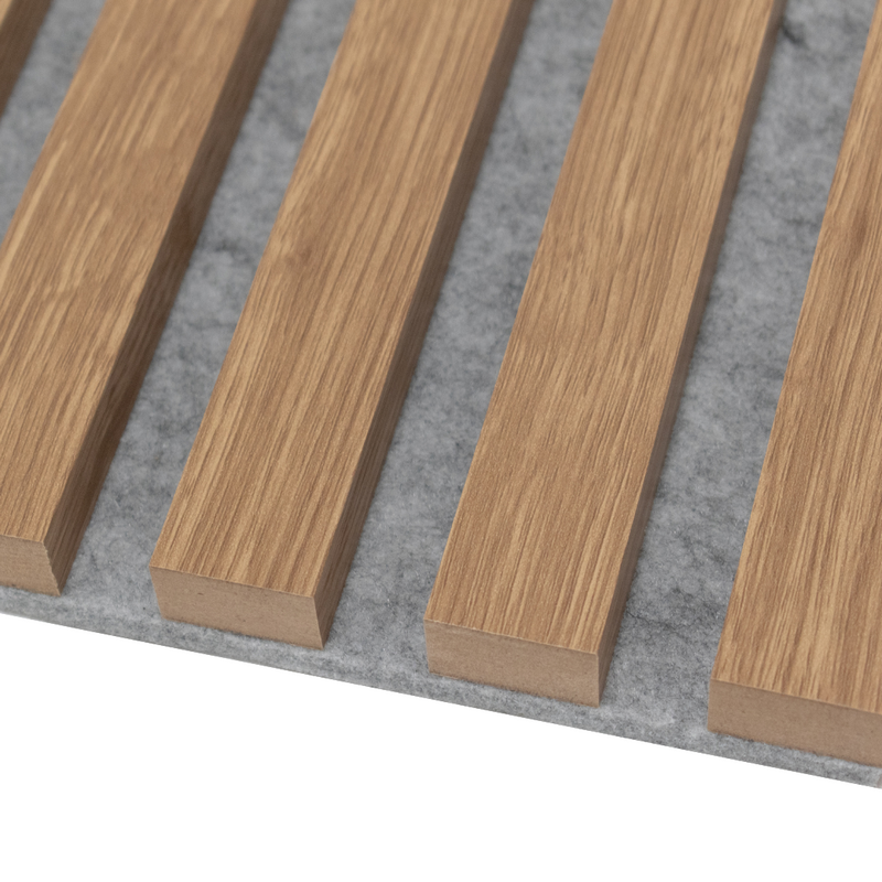 Lamela ścienna na szarym filcu - dąb natura lamel - Lamele ścienne na filcu - 279,00 zł