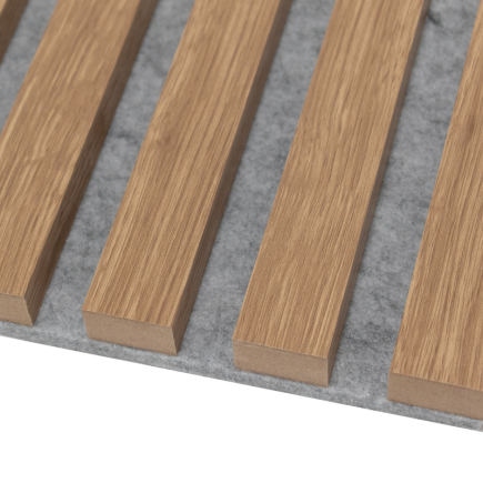 Lamela ścienna na szarym filcu - dąb natura lamel