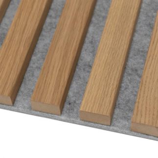 Lamela ścienna na szarym filcu - fornir dąb lamel