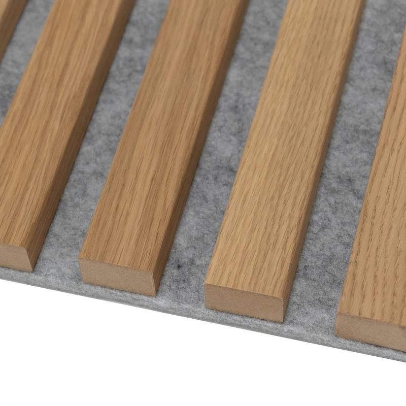 Lamela ścienna na szarym filcu - fornir dąb lamel - Lamele ścienne na filcu - 379,00 zł