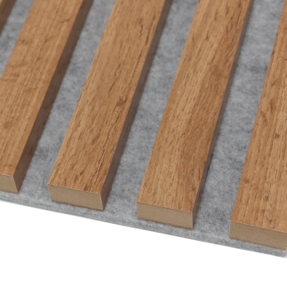 Lamela ścienna na szarym filcu - dąb wotan lamel