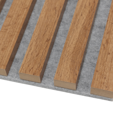 Lamela ścienna na szarym filcu - dąb wotan lamel