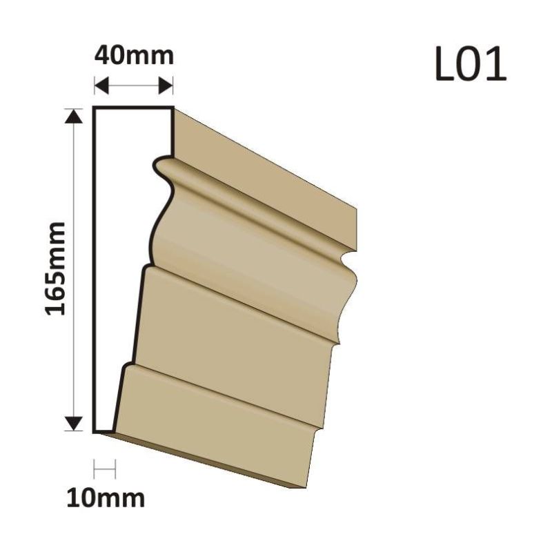 LISTWA ELEWACYJNA L01 40X165MM - Listwy elewacyjne - 39,36 zł