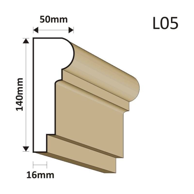 LISTWA ELEWACYJNA L05 50X140MM - Listwy elewacyjne - 36,90 zł