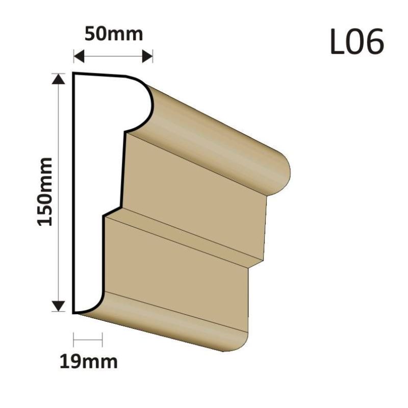 LISTWA ELEWACYJNA L06 50X150MM - Listwy elewacyjne - 36,90 zł LISTWA ELEWACYJNA L06 50X150MM - Listwy elewacyjne - 36,90 zł