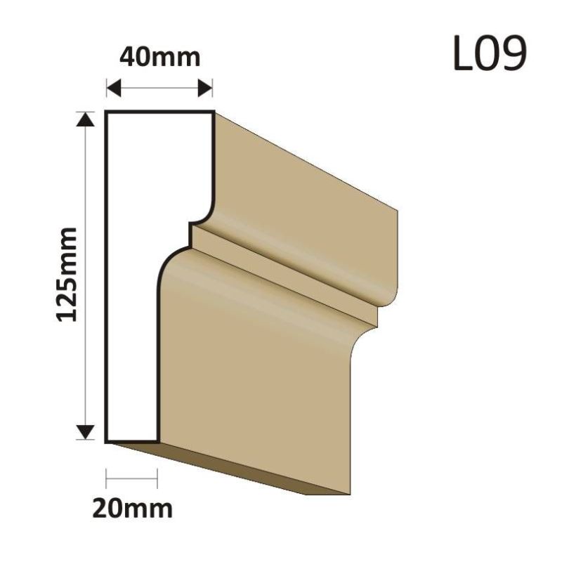 LISTWA ELEWACYJNA L09 40X125MM - Listwy elewacyjne - 36,90 zł