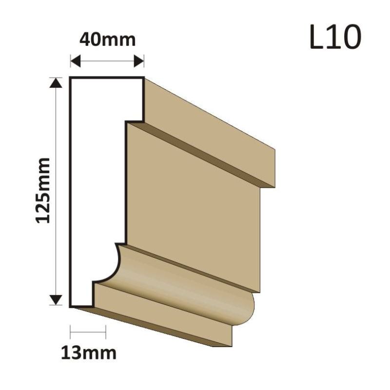 LISTWA ELEWACYJNA L10 40X125MM - Listwy elewacyjne - 36,90 zł