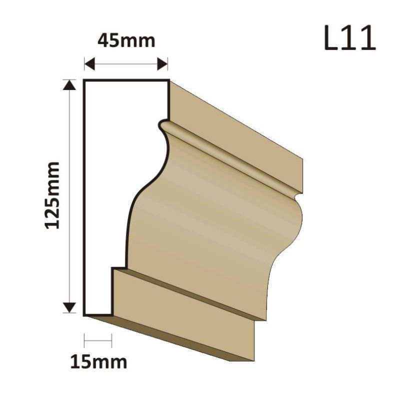 LISTWA ELEWACYJNA L11 45X125MM - Listwy elewacyjne - 36,90 zł LISTWA ELEWACYJNA L11 45X125MM - Listwy elewacyjne - 36,90 zł
