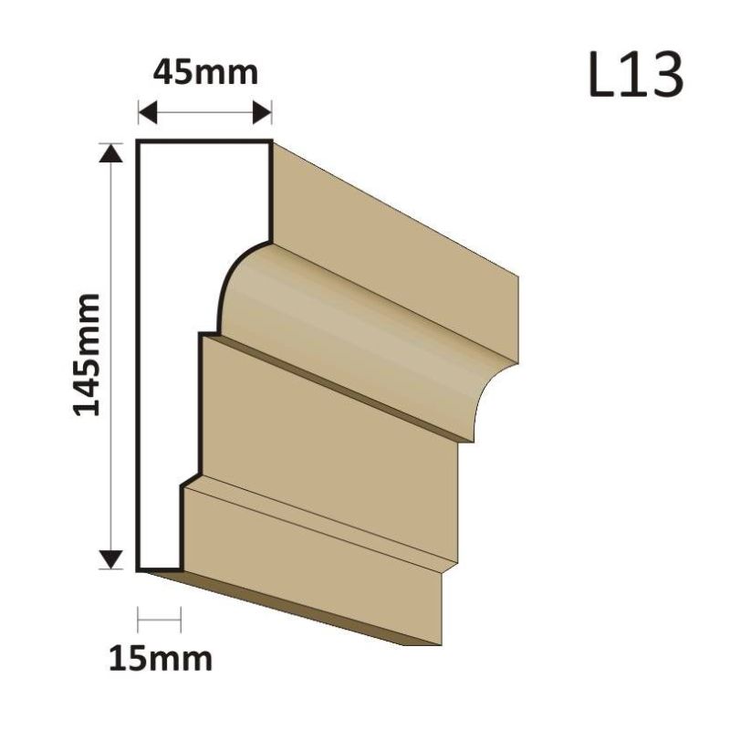 LISTWA ELEWACYJNA L13 45X145MM - Listwy elewacyjne - 36,90 zł