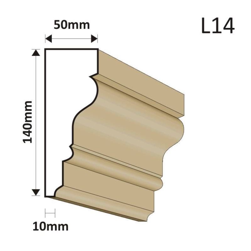 LISTWA ELEWACYJNA L14 50X140MM - Listwy elewacyjne - 36,90 zł