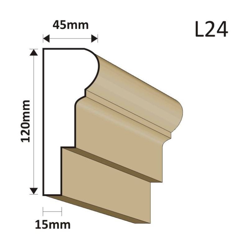 LISTWA ELEWACYJNA L24 45X120MM - Listwy elewacyjne - 36,90 zł