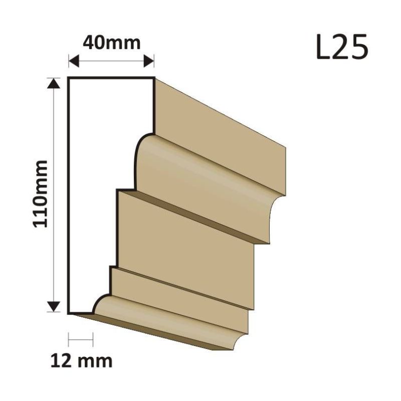 LISTWA ELEWACYJNA L25 40X110MM - Listwy elewacyjne - 36,90 zł
