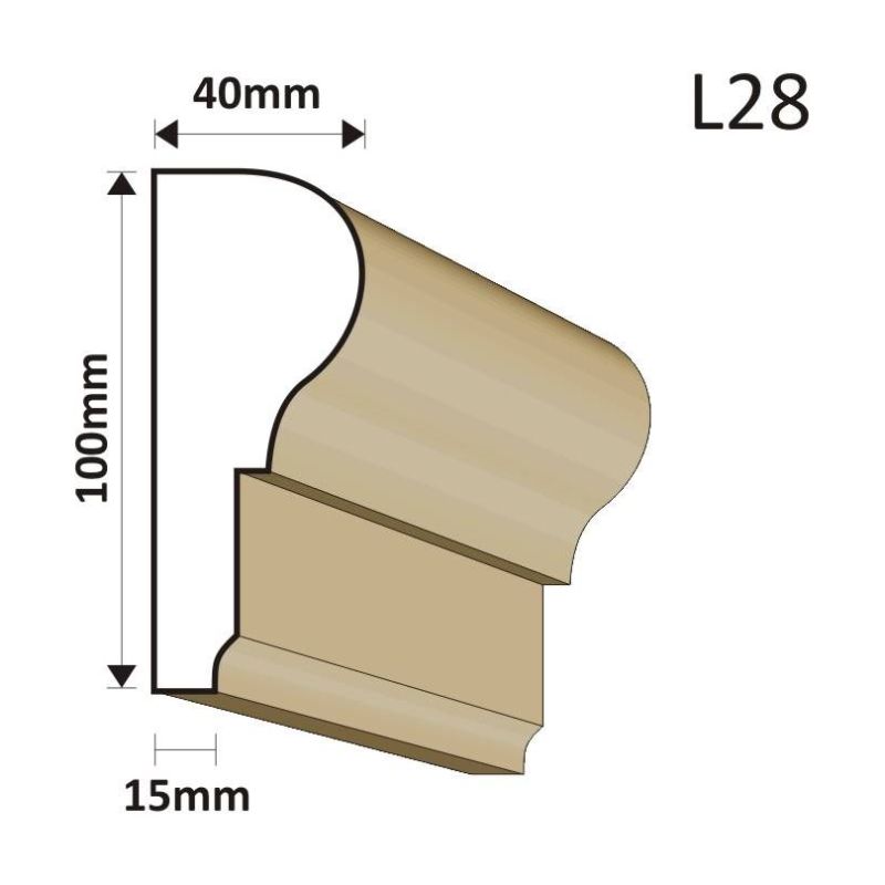 LISTWA ELEWACYJNA L28 40X100MM - Listwy elewacyjne - 36,90 zł