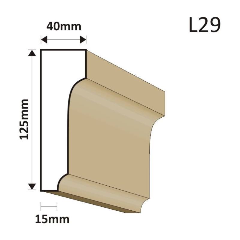 LISTWA ELEWACYJNA L29 40X125MM - Listwy elewacyjne - 36,90 zł