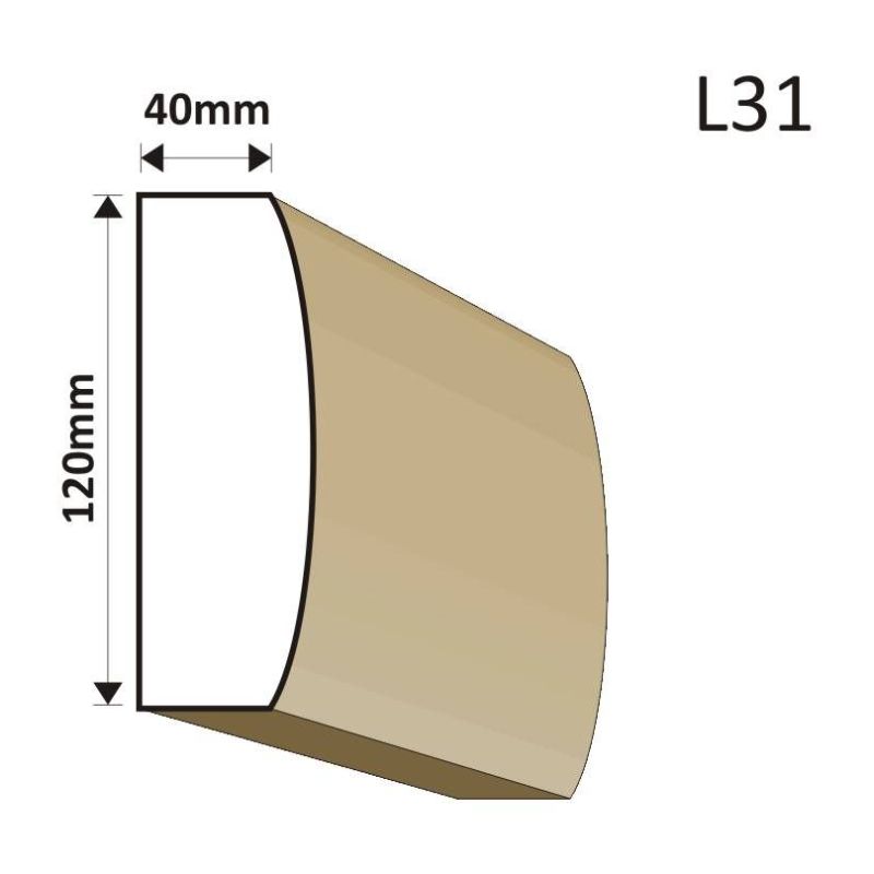LISTWA ELEWACYJNA L31 40X120MM - Listwy elewacyjne - 36,90 zł