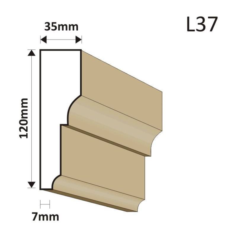 LISTWA ELEWACYJNA L37 35X120MM - Listwy elewacyjne - 36,90 zł