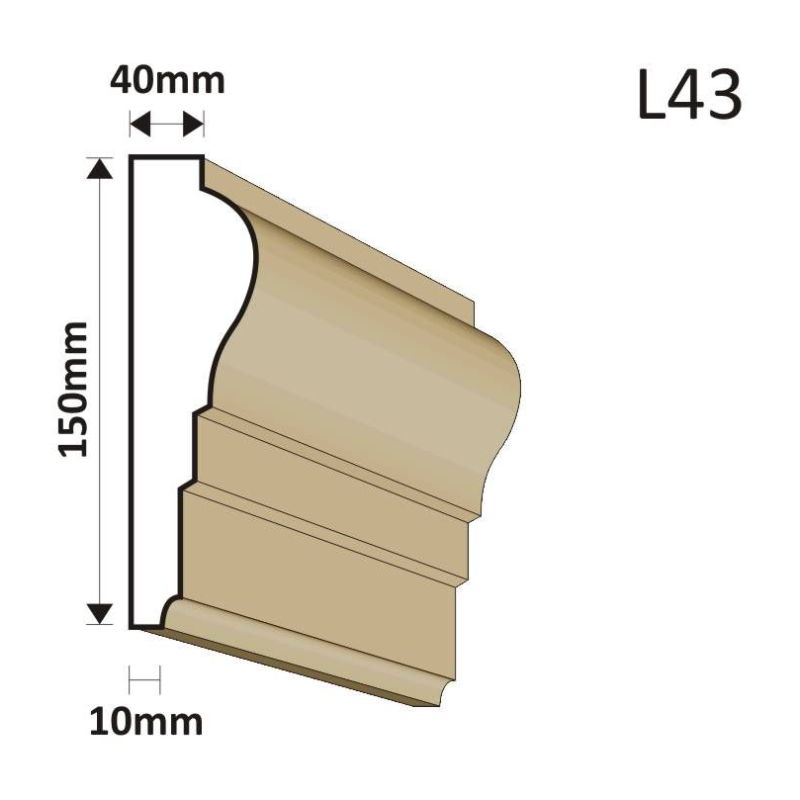 LISTWA ELEWACYJNA L43 40X150MM - Listwy elewacyjne - 36,90 zł
