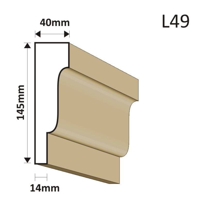 LISTWA ELEWACYJNA L49 40X145MM - Listwy elewacyjne - 36,90 zł