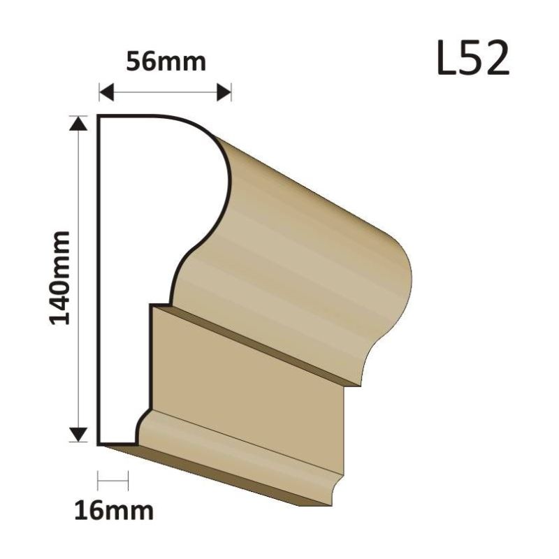 LISTWA ELEWACYJNA L52 56X140MM - Listwy elewacyjne - 40,59 zł