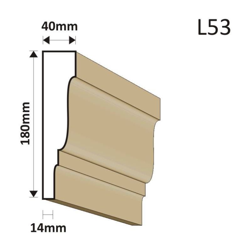 LISTWA ELEWACYJNA L53 40X180MM - Listwy elewacyjne - 49,20 zł
