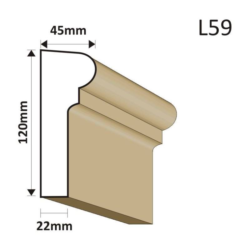 LISTWA ELEWACYJNA L59 45X120MM - Listwy elewacyjne - 36,90 zł