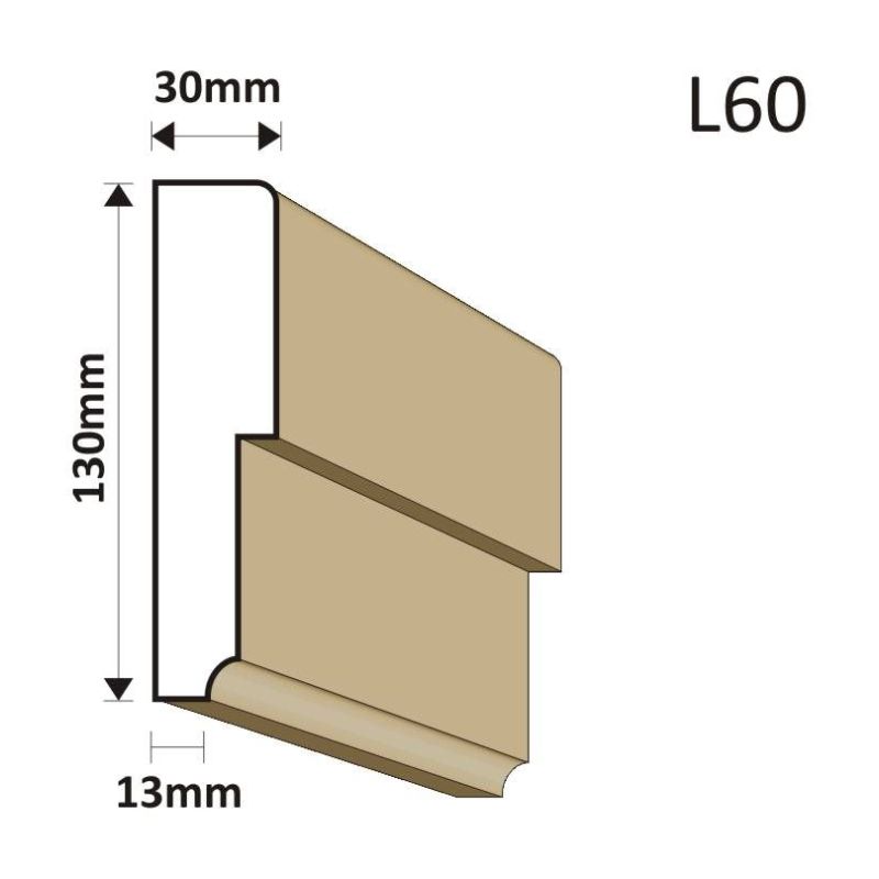 LISTWA ELEWACYJNA L60 30X130MM - Listwy elewacyjne - 36,90 zł
