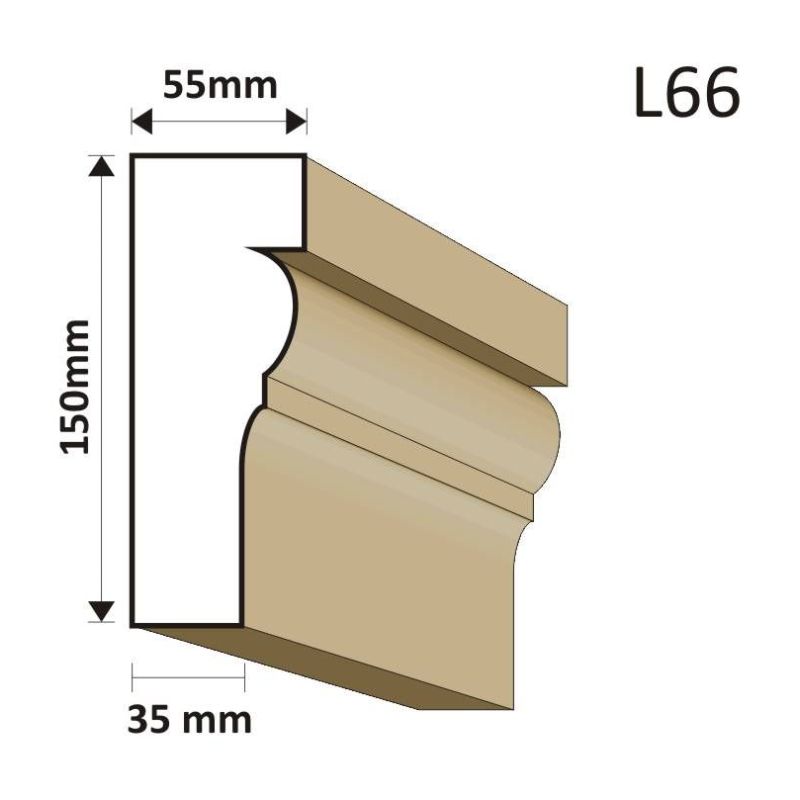 LISTWA ELEWACYJNA L66 55X150MM - Listwy elewacyjne - 36,90 zł