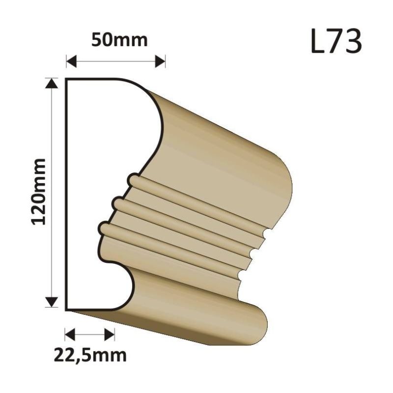 LISTWA ELEWACYJNA L73 50X120MM - Listwy elewacyjne - 36,90 zł
