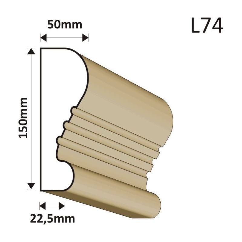 LISTWA ELEWACYJNA L74 50X150MM - Listwy elewacyjne - 36,90 zł