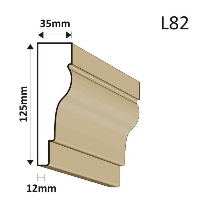 LISTWA ELEWACYJNA L82 35X125MM - Listwy elewacyjne - 36,90 zł
