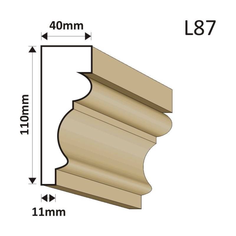 LISTWA ELEWACYJNA L87 40X110MM - Listwy elewacyjne - 36,90 zł