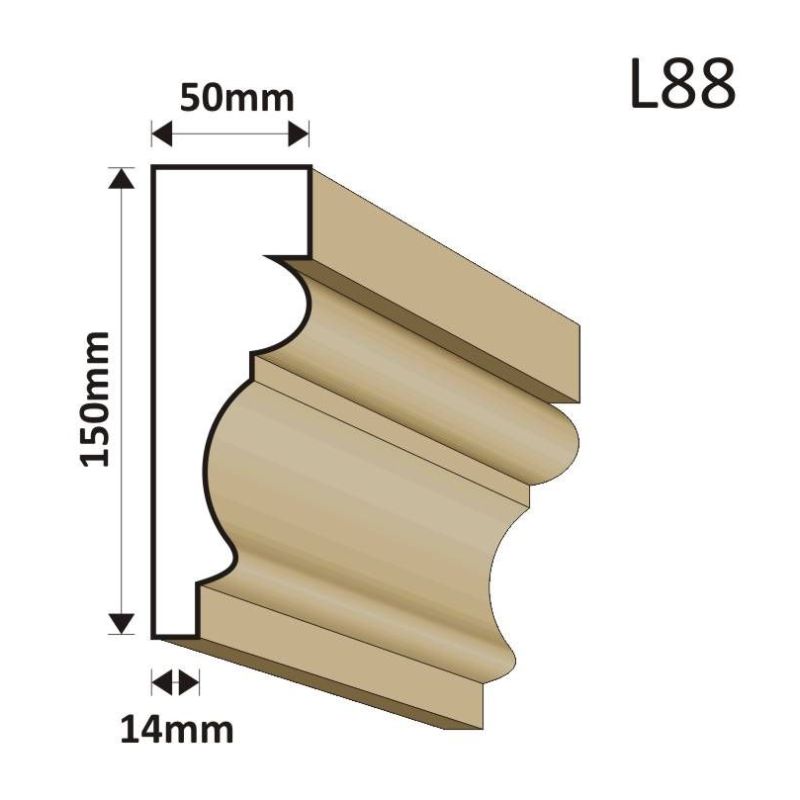 LISTWA ELEWACYJNA L88 50X150MM - Listwy elewacyjne - 36,90 zł