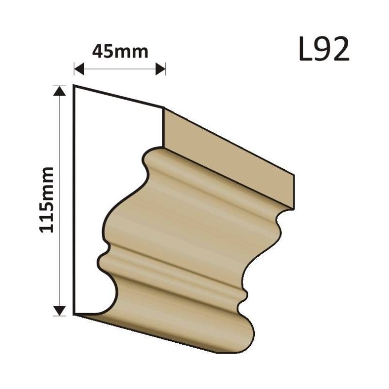 LISTWA ELEWACYJNA L92 45X115MM - Listwy elewacyjne - 36,90 zł