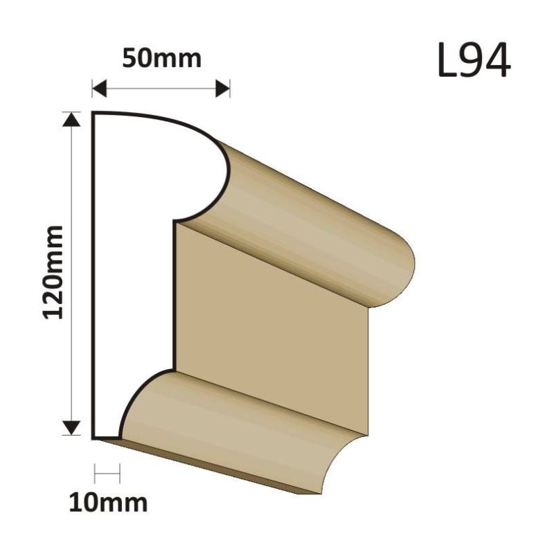 LISTWA ELEWACYJNA L94 50X120MM - Listwy elewacyjne - 36,90 zł