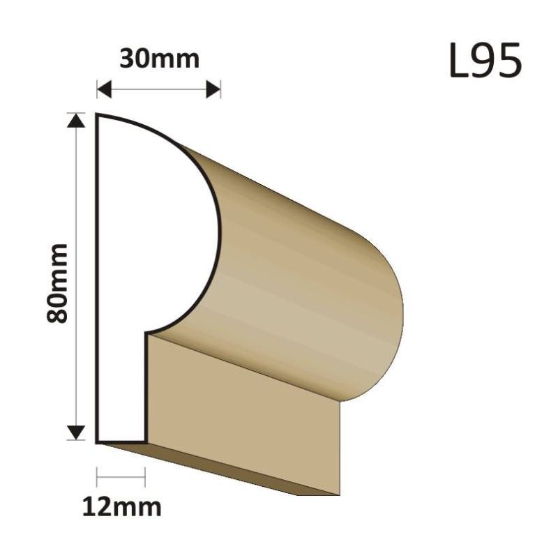 LISTWA ELEWACYJNA L95 30X80MM - Listwy elewacyjne - 33,21 zł
