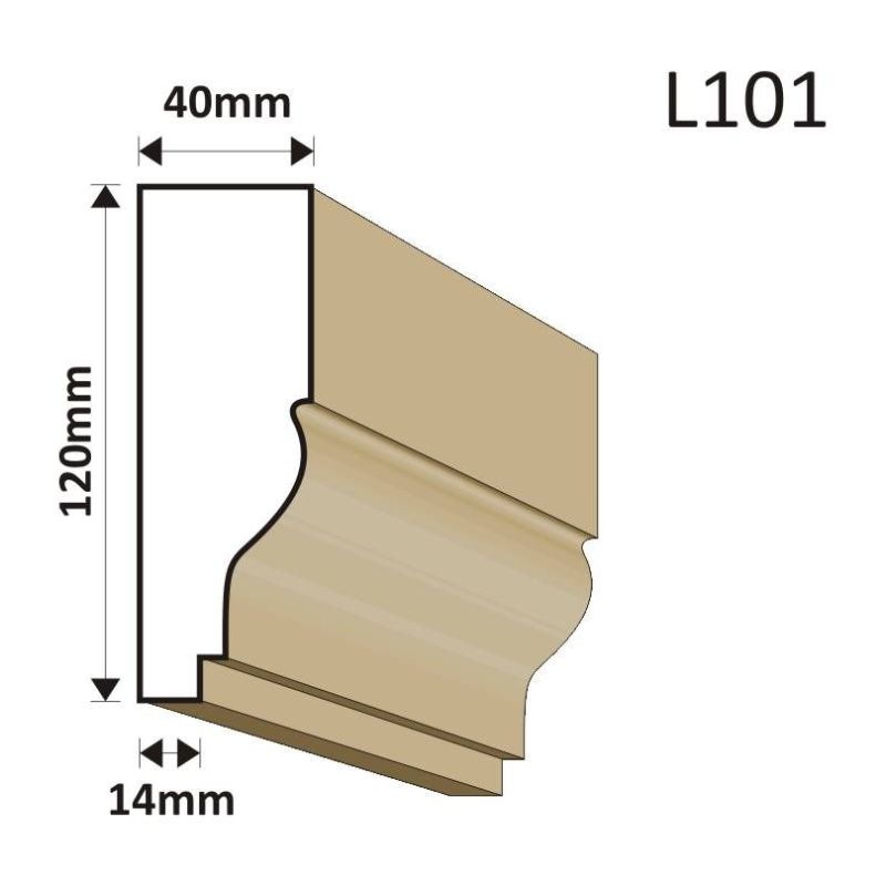 LISTWA ELEWACYJNA L101 40X120MM - Listwy elewacyjne - 36,90 zł