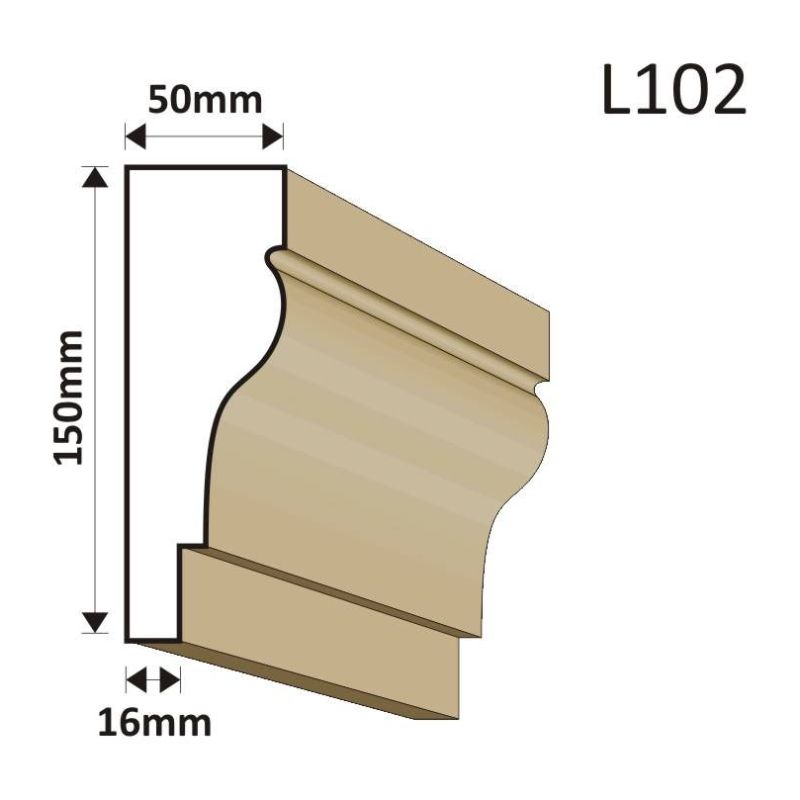 LISTWA ELEWACYJNA L102 50X150MM - Listwy elewacyjne - 36,90 zł