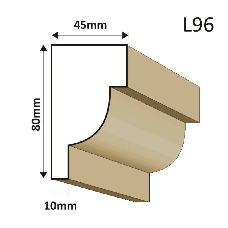 LISTWA ELEWACYJNA L96 45X80MM - Listwy elewacyjne - 33,21 zł