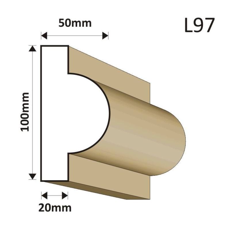 LISTWA ELEWACYJNA L97 50X100MM - Listwy elewacyjne - 33,21 zł