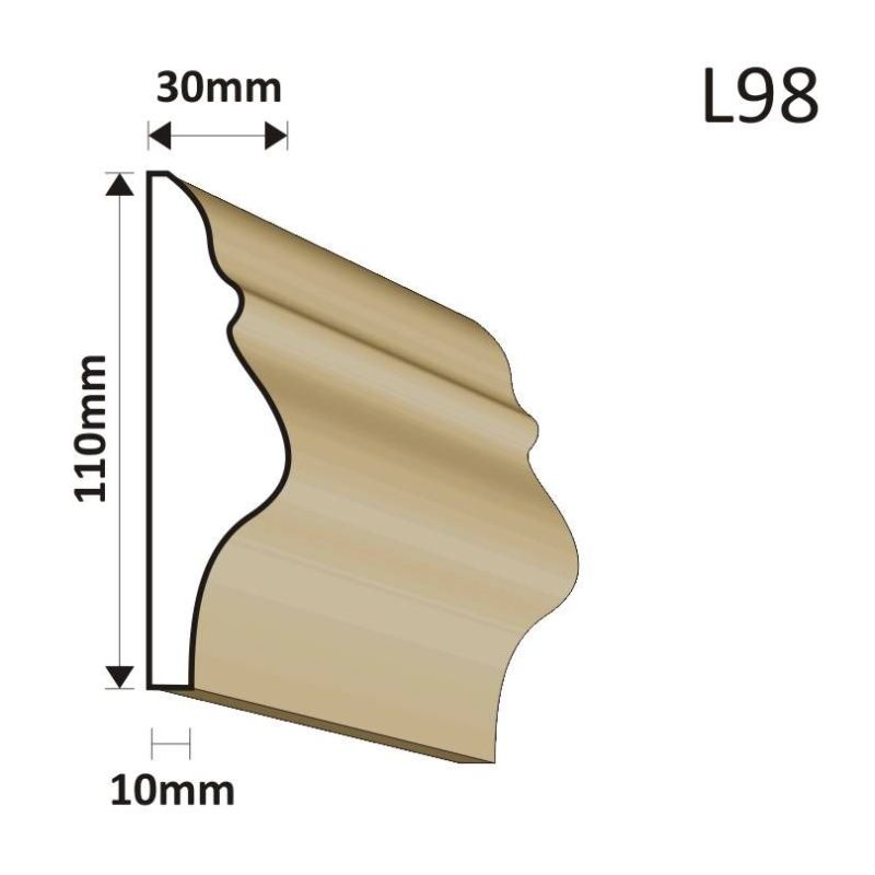 LISTWA ELEWACYJNA L98 30X110MM - Listwy elewacyjne - 33,21 zł