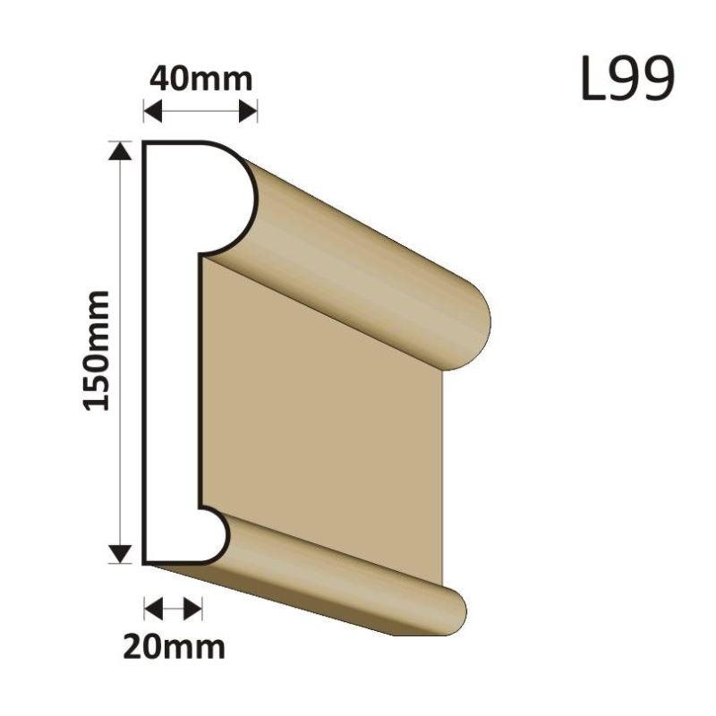 LISTWA ELEWACYJNA L99 40X150MM - Listwy elewacyjne - 36,90 zł
