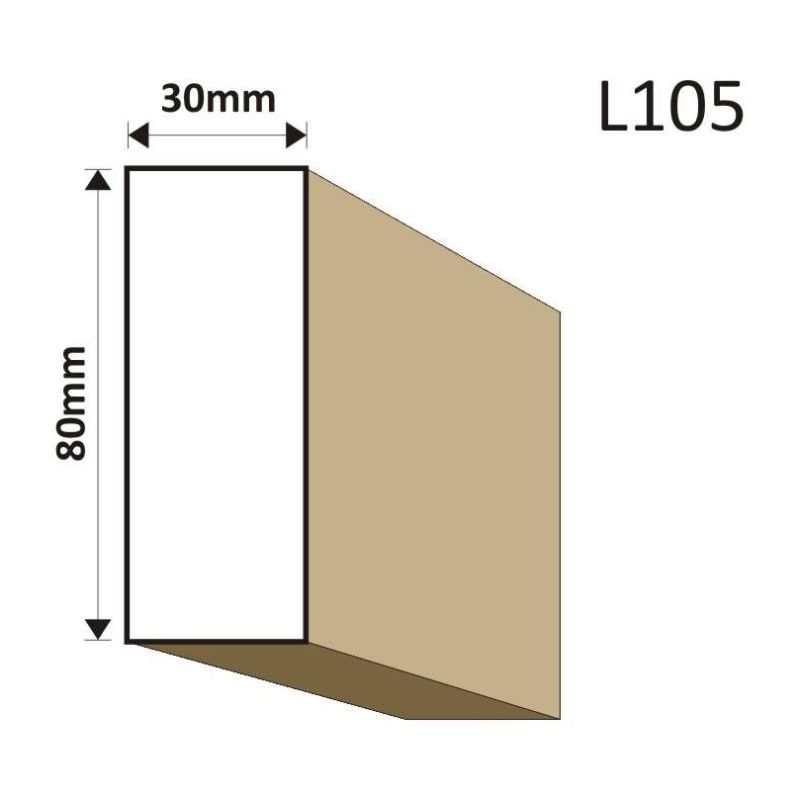 LISTWA ELEWACYJNA L105 30X80MM - Listwy elewacyjne - 33,21 zł