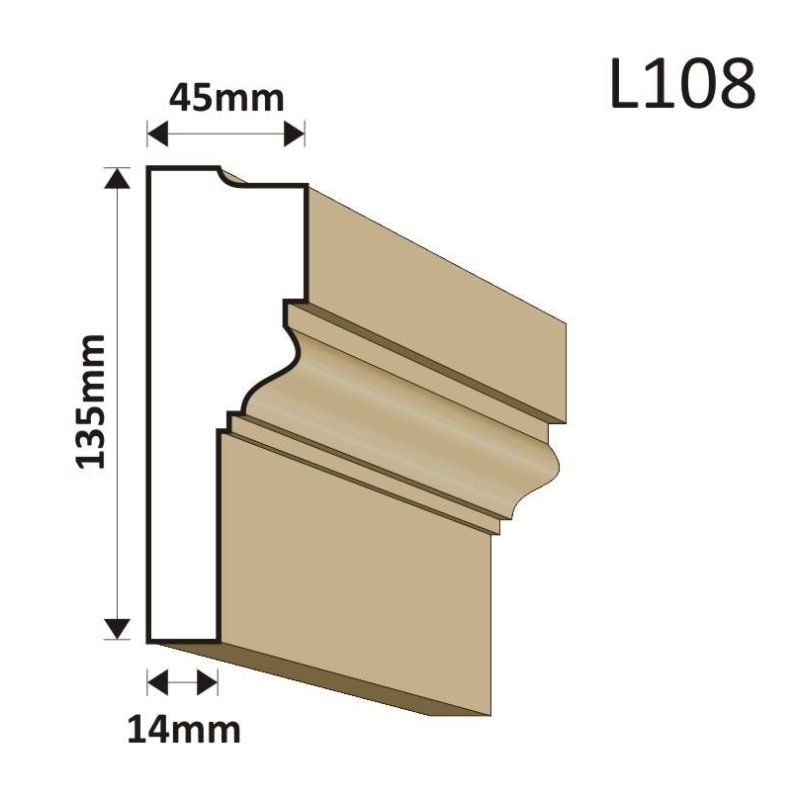 LISTWA ELEWACYJNA L108 45X135MM - Listwy elewacyjne - 34,44 zł