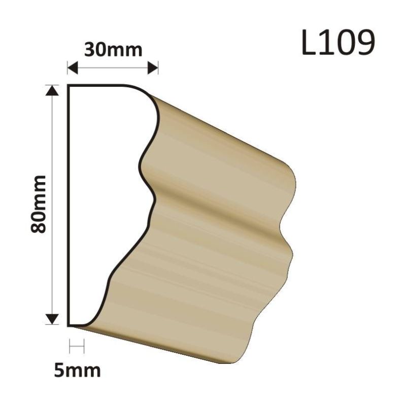 LISTWA ELEWACYJNA L109 30X80MM - Listwy elewacyjne - 33,21 zł