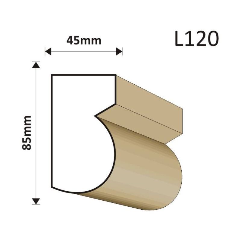 LISTWA ELEWACYJNA L120 45X85MM - Listwy elewacyjne - 33,21 zł