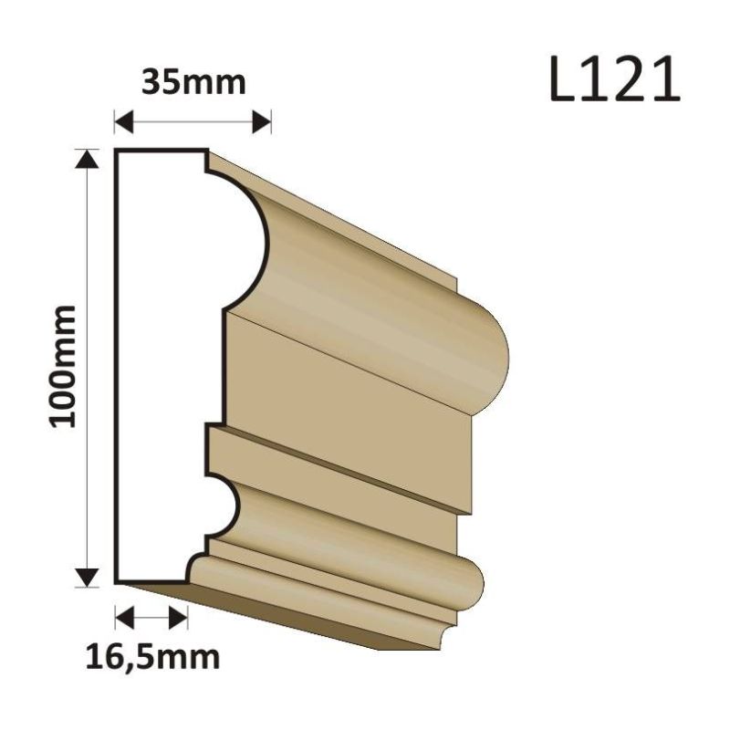 LISTWA ELEWACYJNA L121 35X85MM - Listwy elewacyjne - 33,21 zł