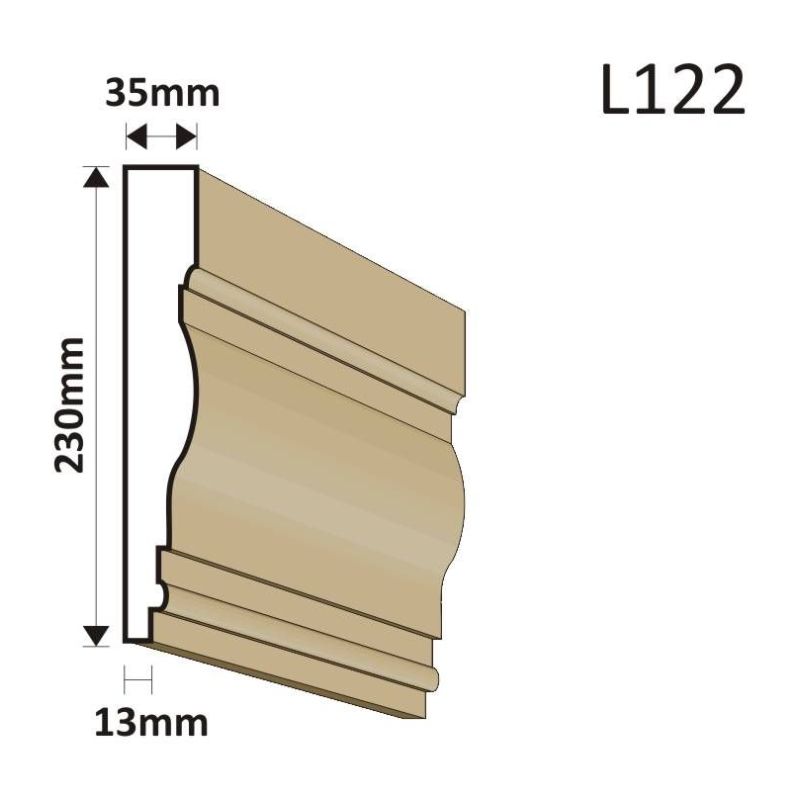 LISTWA ELEWACYJNA L122 35X230MM - Listwy elewacyjne - 60,27 zł